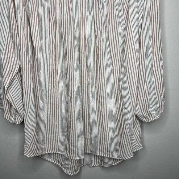 VICI Halter Off the Shoulder Peasant Top Blouse Size Medium Striped Flowy Boho - Picture 3 of 8